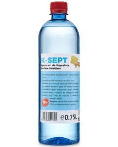 K-SEPT Virucid Dezinfectant suprafete pe baza de alcool 75%, 750 ml. Produs antibacterian pentru suprafete