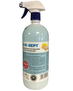 K-SEPT Virucid Dezinfectant suprafete pe baza de alcool 75%, cu pulverizator, 1 L