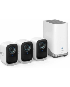 Kit supraveghere video eufyCam 3C S300, 4K Ultra HD, BionicMind, Nightvision, Homebase 3 + 3 camere video eufyCam 3C