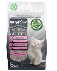 Asternut Igienic Premium Baby Powder pentru Pisici 5 L, KittyMax
