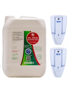 Lebada Biocid Gel dezinfectant maini 5L + Hygienium Dispenser/Dozator manual, 2 buc x 450 ml