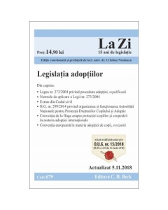 Legislatia adoptiilor. Cod 679. Actualizat la 5. 11. 2018