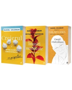 Pachet de 3 carti seria Creierul si inteligenta emotiilor, Insusiri modificate, Emotii vindecatoare Daniel Goleman Dalai Lama
