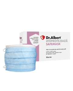 Masti medicale tip 2R albastre 50 buc banda elastica, Dr. Albert - Safemask
