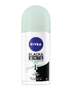 Nivea Deodorant roll-on Black and White Invisible Fresh, 48h protectie, 50 ml