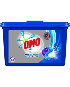 Omo Detergent capsule pentru haine/rufe, Ultimate Active Clean Trio Caps, 40 spalari
