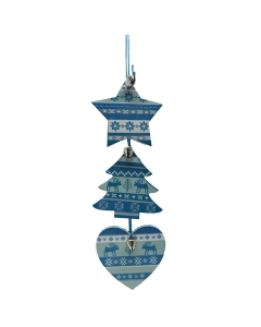 Set 3 ornamente lemn de agatat XMAS 