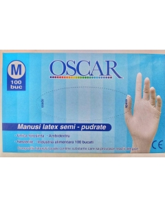 Oscar Manusi unica folosinta latex, marimea M, 100 buc