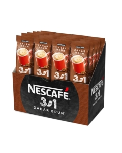 Pachet Nescafe 3 in 1, Cafea instant cu zahar brun, 16.5g x 24 buc	