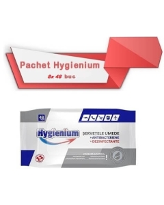 Pachet Hygienium Servetele dezinfectante maini antibacteriene umede 8 x 48 buc