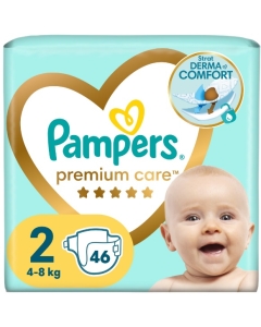 Scutece marimea 2, 4-8 kg, 46 buc Pampers - Premium Care