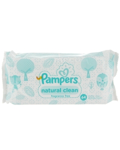 Servetele copii Pampers, 64 bucati, natural clean	