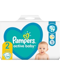 Scutece Active Baby Nr. 2, 4-8 kg, 96 buc, Pampers