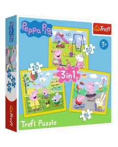 Puzzle 3in1 Peppa Pig o zi aniversara