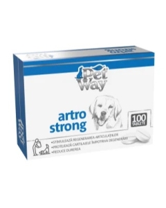 Supliment nutritiv pentru caini, 100 Tablete, Petway Artro Strong