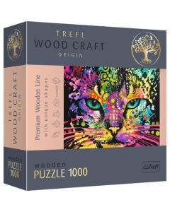 Puzzle din lemn pisicuta colorata 1000 de piese