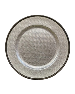 Platou plastic argintiu-negru 32.5 cm
