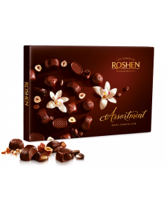 Praline asortate cu ciocolata neagra, 154 g, Roshen