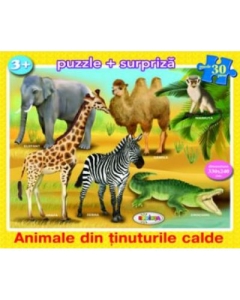 Puzzle Animale din tinuturile calde, editura Dorinta. Puzzle pentru copii.