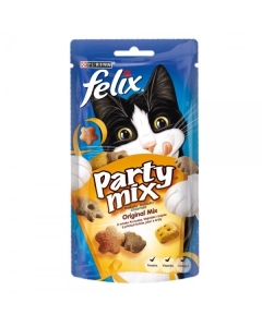 Recompense-pentru-pisici,-Mix-cu-Pui,-Ficat,-Curcan,-60-g,-Purina-Felix-Party-Mix-Original 