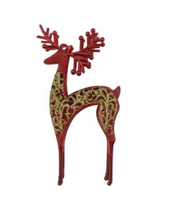 Ornament ren de agatat, rosu-auriu Xmas