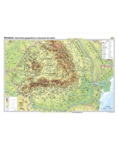 Romania. Harta fizico-geografica si a resurselor naturale de subsol - CR-3101B 140x100 cm