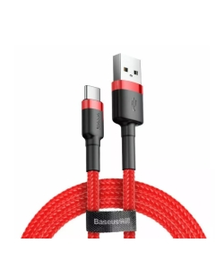 Cablu Baseus Cafule, USB la USB-C, Quick Charge , 2A, 2m, rosu-negru