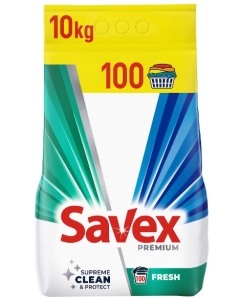 Savex Premium Detergent pudra pentru haine/rufe, Fresh, 100 spalari, 10kg Supreme Clean