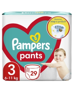 Scutece chilotel Pants Pampers. Marimea 3, 6-11 kg, 29 buc