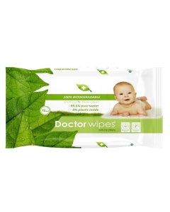 Servetele umede Natural biodegradabile, 72buc, Doctor Wipe
