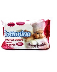 Servetele umede pentru copii Pink, 72 buc, Cottonino	