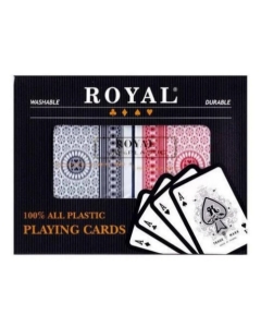 Set 2 pachete de carti Royal Canasta Poker din plastic, As games