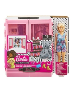 Dulapior cu hainute si papusa, Barbie