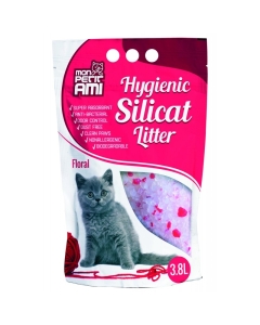 Asternut igienic pentru pisici, Silicat Floral, 3.8 L, Mon Petit Ami 