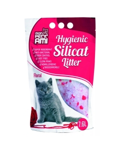 Asternut igienic pentru pisici, Silicat Floral, 7.6 L, Mon Petit Ami