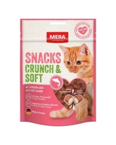 Biscuiti Pisici Snacks Crunch Soft Somon 200 g Mera