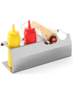 Stand pt 5 recipiente mustar / ketchup / sosuri de 0.70 lt, Hendi, inox, 530x110x(H)118 mm