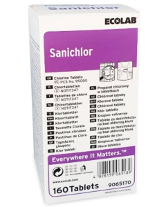Ecolab Sanichlor Virucid Dezinfectant Tablete de clor pentru curatare suprafete bucatarie TP 4, 160 buc, avizat Ministerul Sanatatii