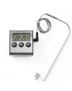 Termometru digital si timer bucatarie, interval masurare -50/+250 gr C, gradatie 1 gr C, sonda 15 cm pentru cuptor, alerta temperatura, Hendi