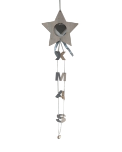 Ornament de agatat in brad cu model din  lemn XMAS CA155