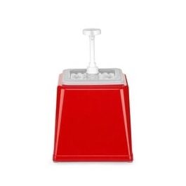 Dispenser de sos cu pompa,Hendi 2.5 L, rosu, 230x210x(H)250 mm