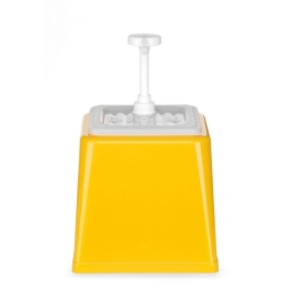 Dispenser de sos cu pompa,Hendi 2.5 L, galben, 230x210x(H)250 mm