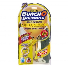 Baloane de petrecere Set Rezerve Negru Auriu Alb Bunch O Balloons 24 baloane
