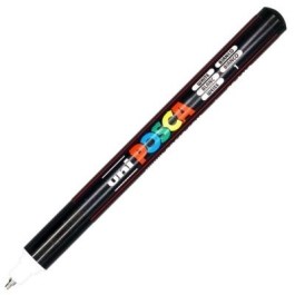 Marker UNI PC-1MR 0. 7 mm varf metalic fin alb Posca