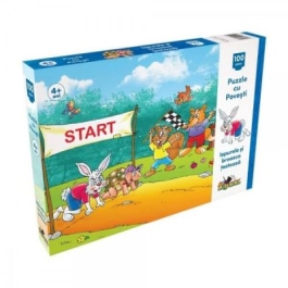Puzzle Iepurele si broasca testoasa 100 piese Noriel