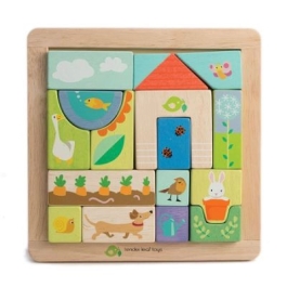 Puzzle educativ ilustratii din gradina 17 piese
