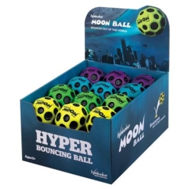 Minge hiper saritoare unicolor cu pete negre Moon Ball