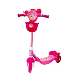 Trotineta cu desene cadru metal acces. plastic 72 cm roz