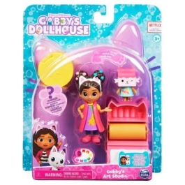 Set papusa 9. 7 cm cu pisicuta Studioul de arta a lui Gabby Gabbys Dollhouse