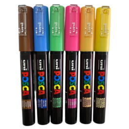 Set 6 markere UNI POSCA PC-1M 0. 7 - 1 mm
